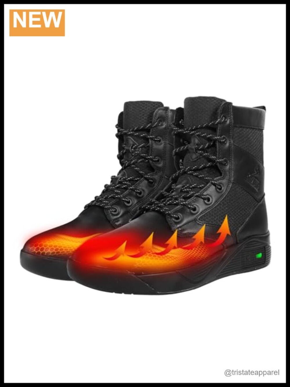 Soulsfeng Heated Snow Boots Leather YKK Zip Plush Lined Winter Outdoor Unisex